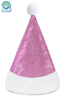 CAPPELLO NATALE LUSSO PAILLETTES ROSA